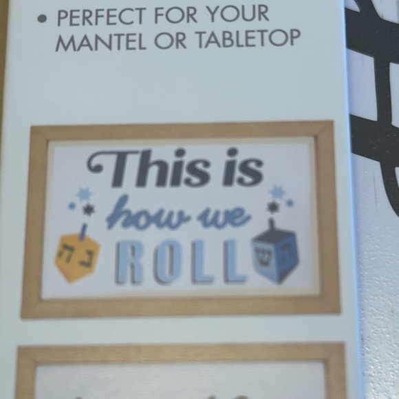 Hanukkah Reversible Box Sign “This is how we roll” “together “ NWT - Picture 5 of 9